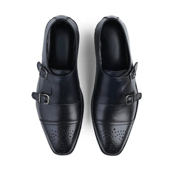 Leather Shoe-Double Monk Strap For Men