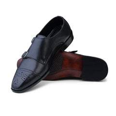 Leather Shoe-Double Monk Strap For Men