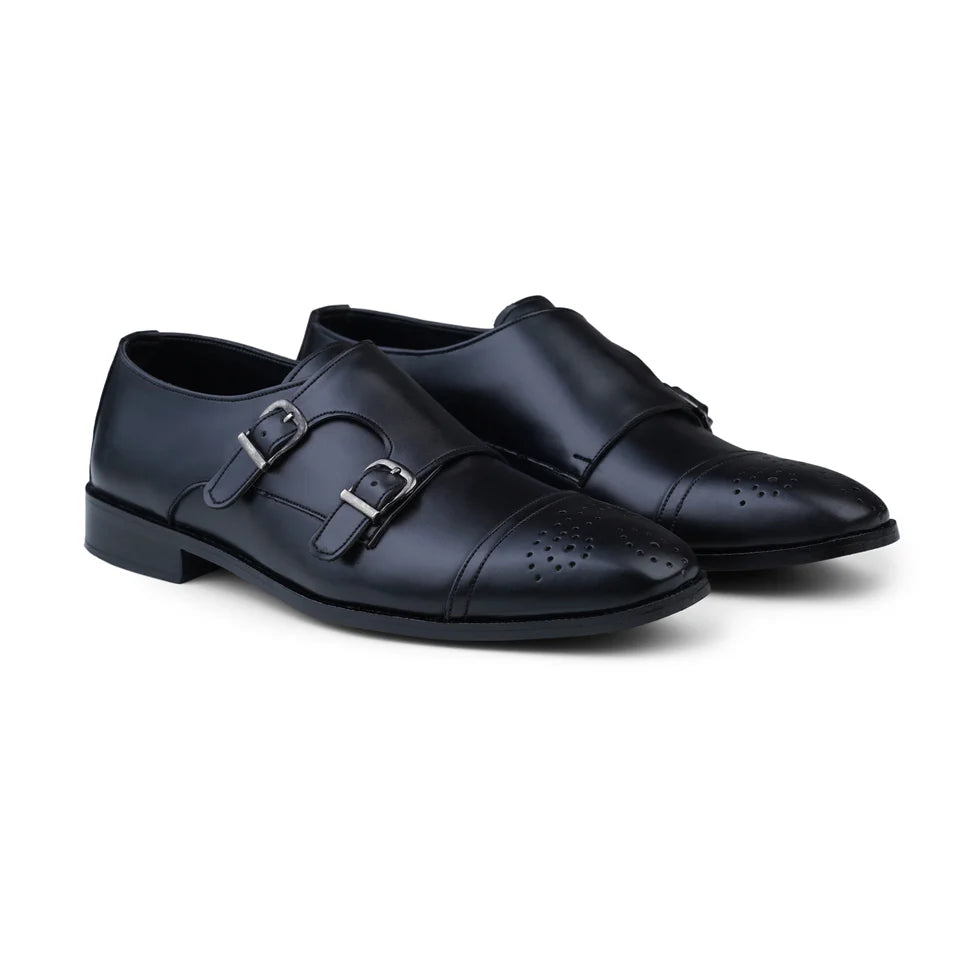 Leather Shoe-Double Monk Strap For Men