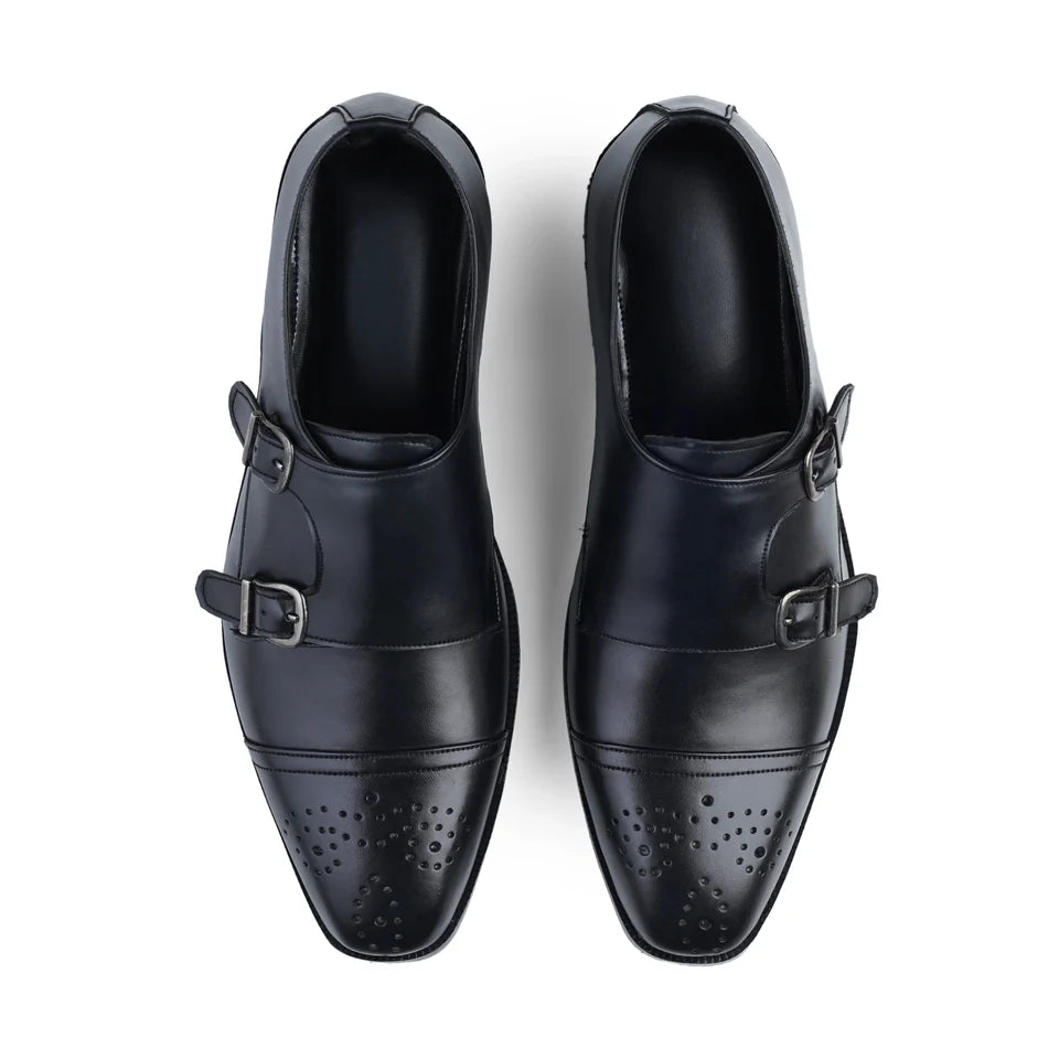 Leather Shoe-Double Monk Strap For Men